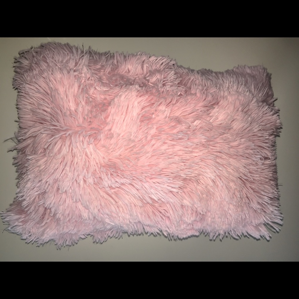 Fur pink pillow